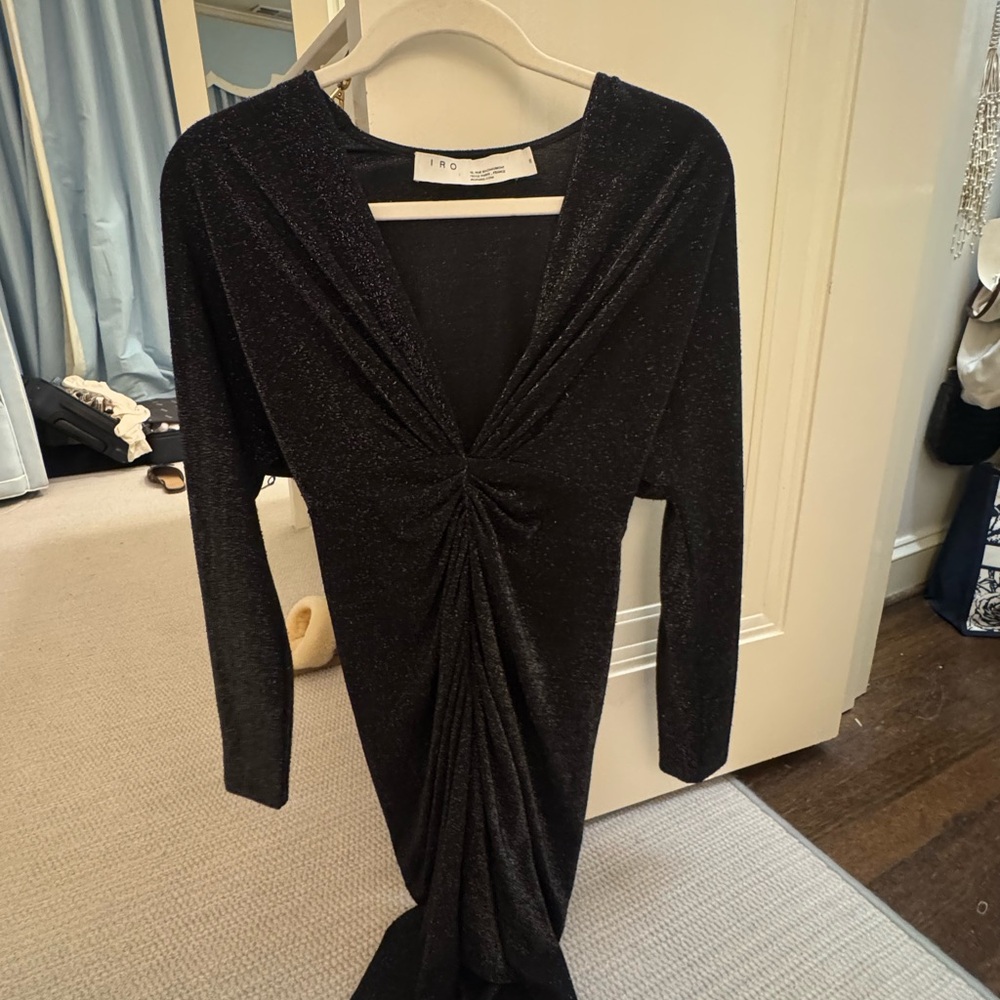 IRO Black Shimmer Long Sleeve Dress